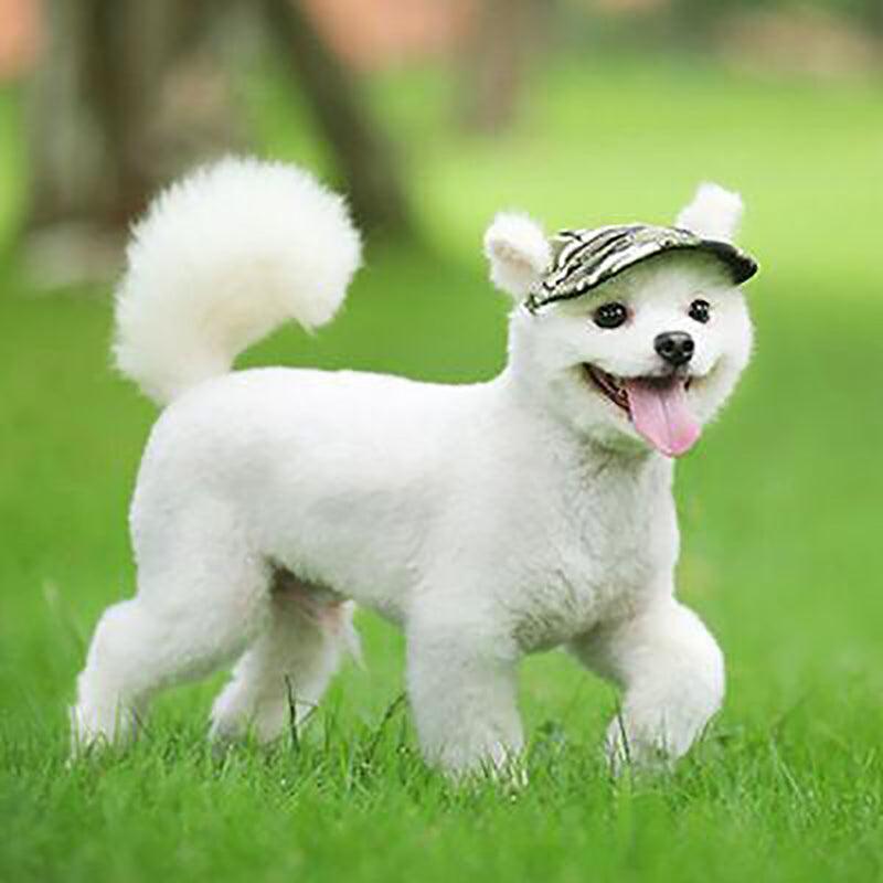 Dog Baseball Cap Outdoor Pet Sun Hat Summer Canvas Visor Puppy M Size - Stripe
