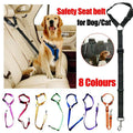 Adjustable Pet Dog Car Clip Lead Harness Strap for Vehicle Travel Restraint Use - Black