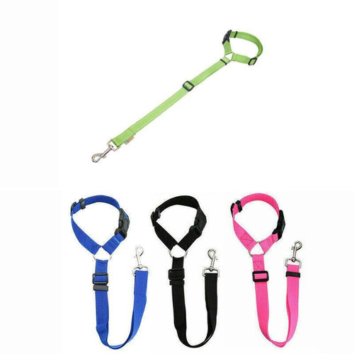 Adjustable Pet Dog Car Clip Lead Harness Strap for Vehicle Travel Restraint Use - Black