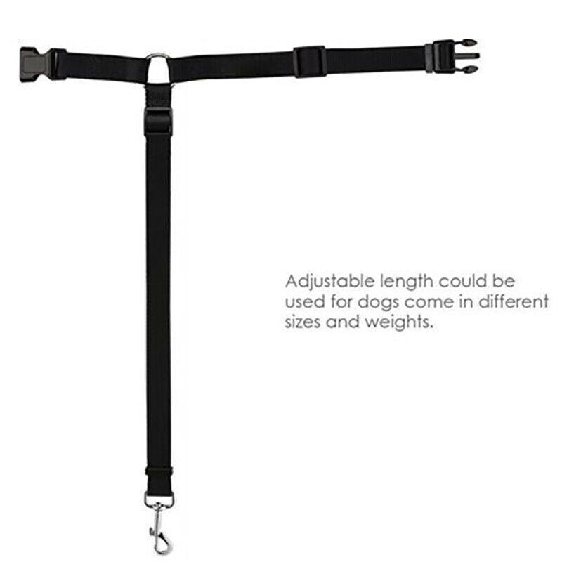 Adjustable Pet Dog Car Clip Lead Harness Strap for Vehicle Travel Restraint Use - Pink