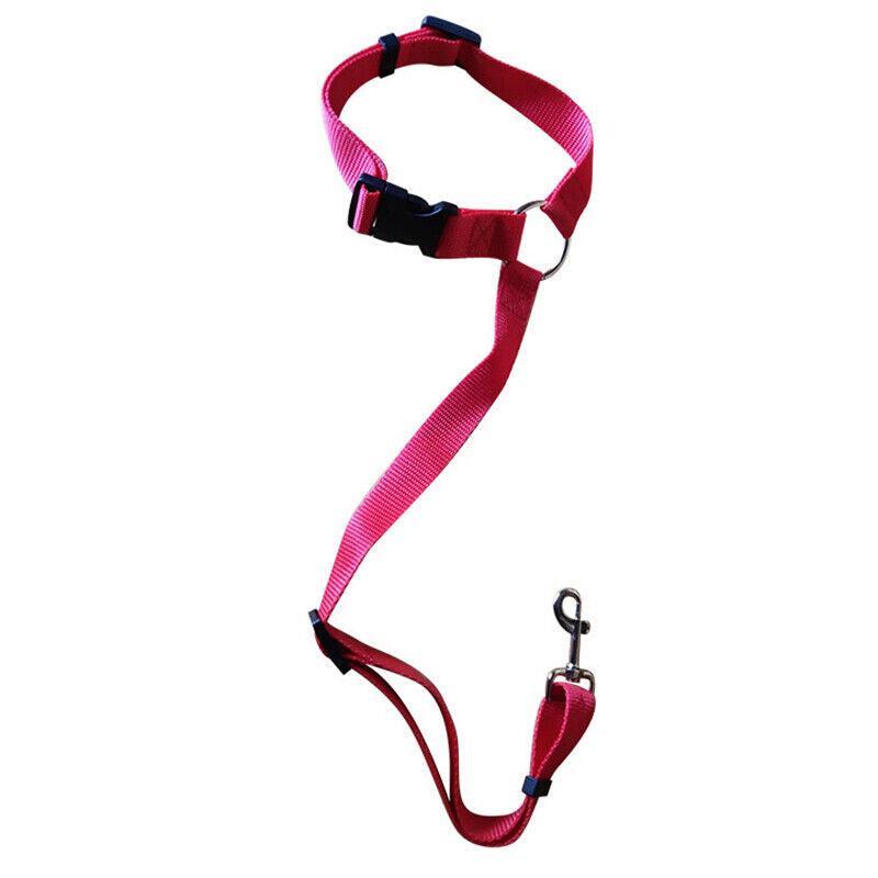 Adjustable Pet Dog Car Clip Lead Harness Strap for Vehicle Travel Restraint Use - Pink