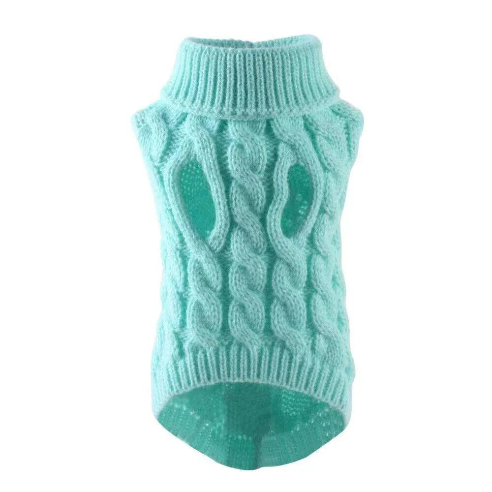 Puppy Dog Jumper Winter Warm Knitted Sweater Pet Clothes Small Dogs Coat Thermal S Size - Black