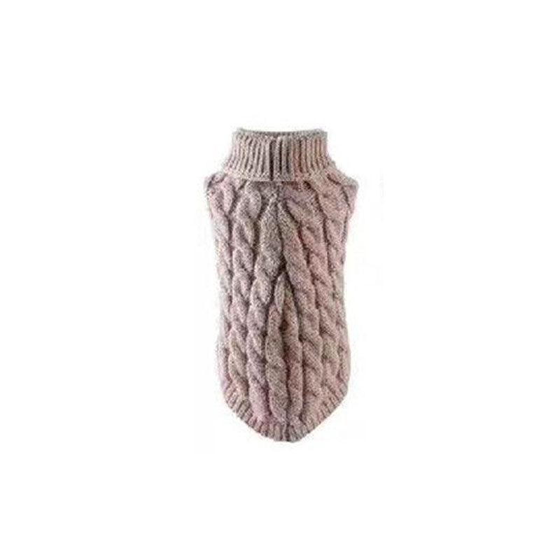 Puppy Dog Jumper Winter Warm Knitted Sweater Pet Clothes Small Dogs Coat Thermal L Size - Leather Pink