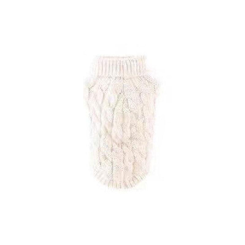 Puppy Dog Jumper Winter Warm Knitted Sweater Pet Clothes Small Dogs Coat Thermal M Size - White