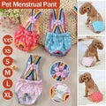 Female Pet Dog Cat Puppy Pant Menstrual Sanitary Nappy Diaper Wrap Underwear Blue - XXS
