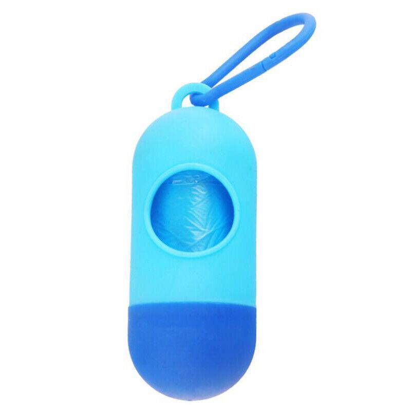 Portable Dog Waste Bag Dispenser with Refill Rolls for Pet Walking Cleanup - Green