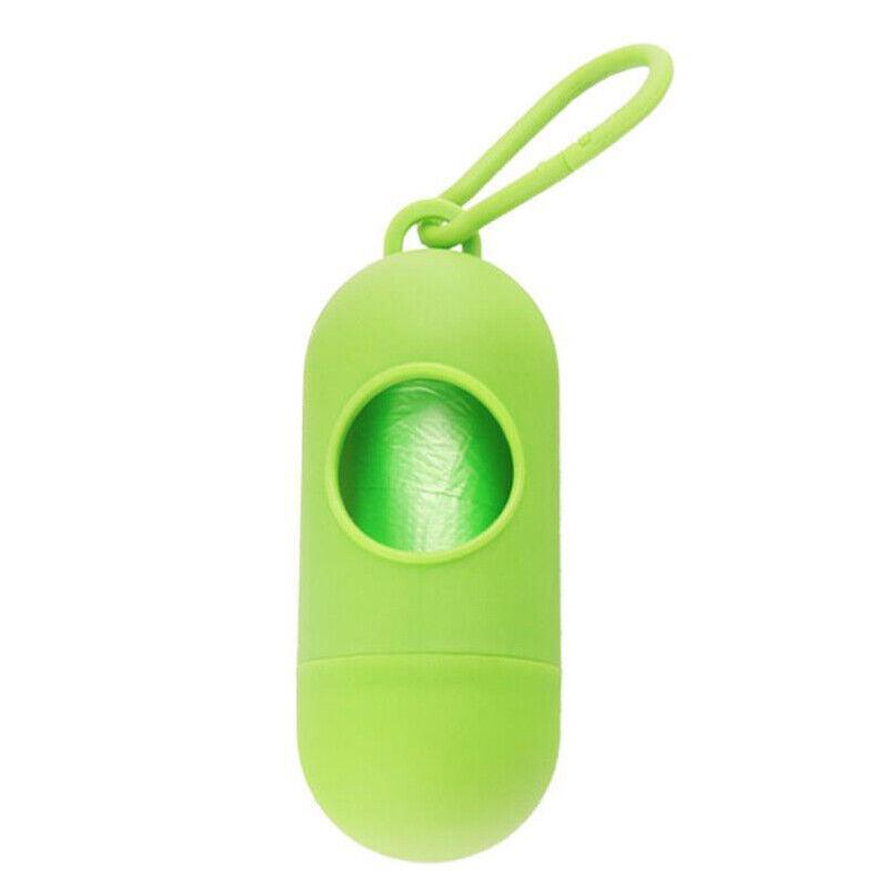 Portable Dog Waste Bag Dispenser with Refill Rolls for Pet Walking Cleanup - Light Green + Dark Green