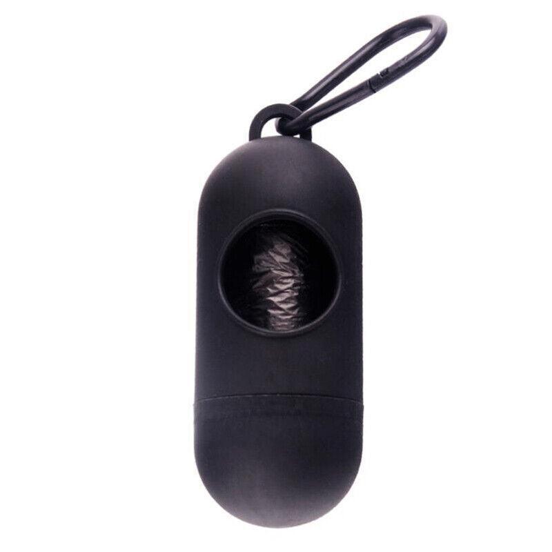 Portable Dog Waste Bag Dispenser with Refill Rolls for Pet Walking Cleanup - Grey + Red