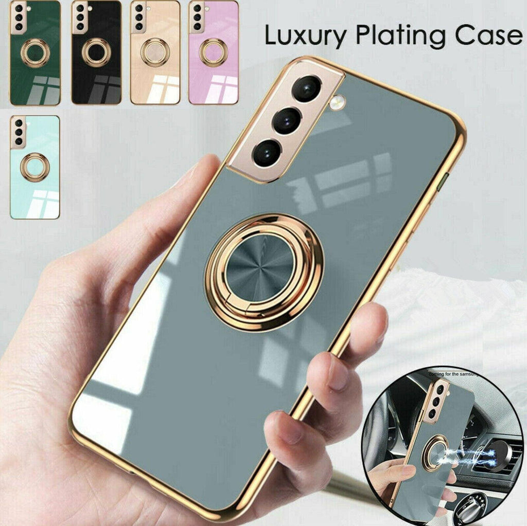 Black Shockproof Ring Holder Case Cover for Samsung S22 Ultra Plus Note 20 - Samsung Galaxy S22Ultra