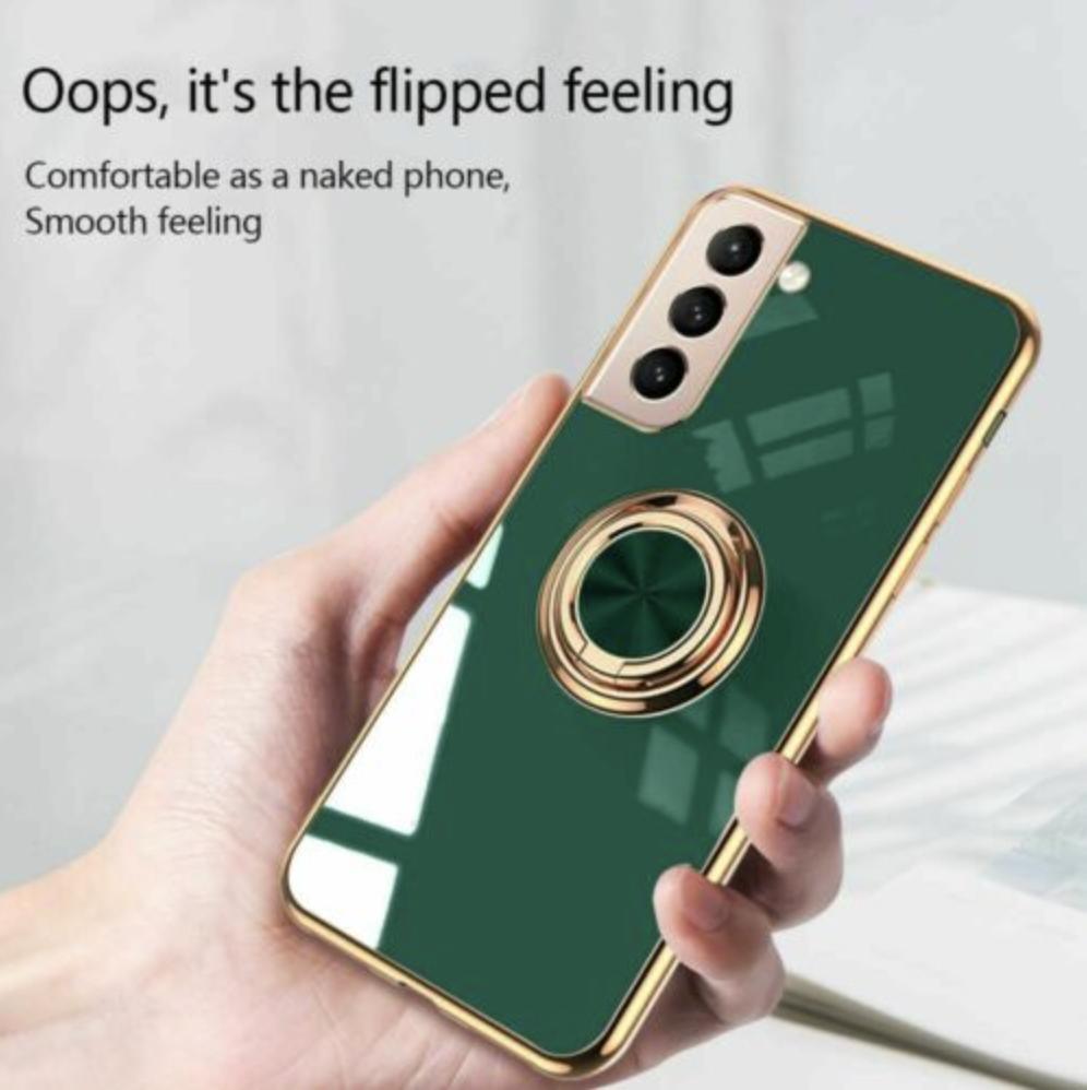 Dark Green Shockproof Ring Holder Case Cover for Samsung S22 Ultra S22 Plus Note 20 - Samsung Galaxy A33