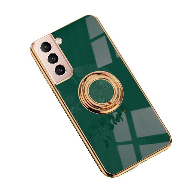 Dark Green Shockproof Ring Holder Case Cover for Samsung S22 Ultra S22 Plus Note 20 - Samsung Galaxy A73