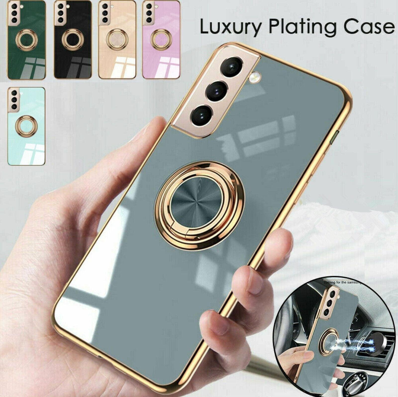 Dark Green Shockproof Ring Holder Case Cover for Samsung S22 Ultra S22 Plus Note 20 - Samsung Galaxy S22Ultra