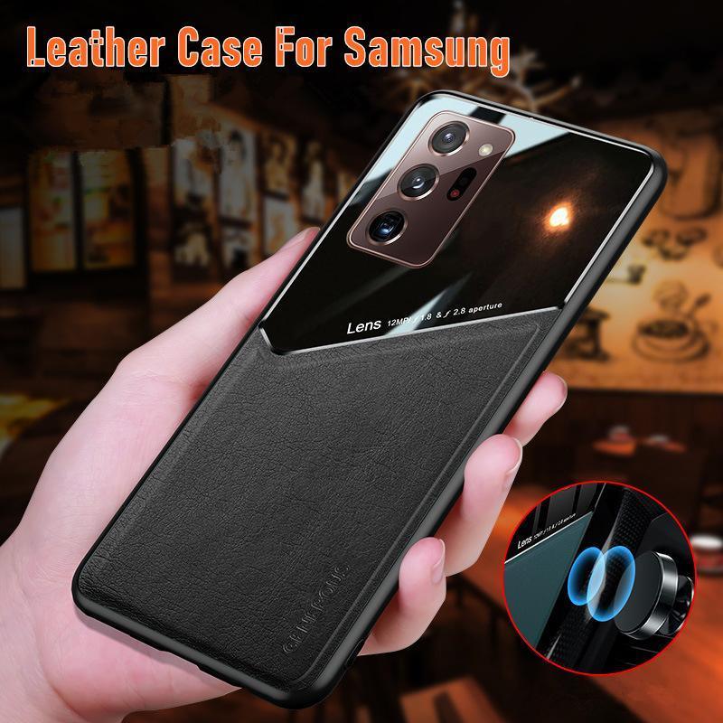 For Samsung Galaxy S21 S22 Note 20 Ultra Plus S20 FE Leather Case Black - For Samsung S22 Plus