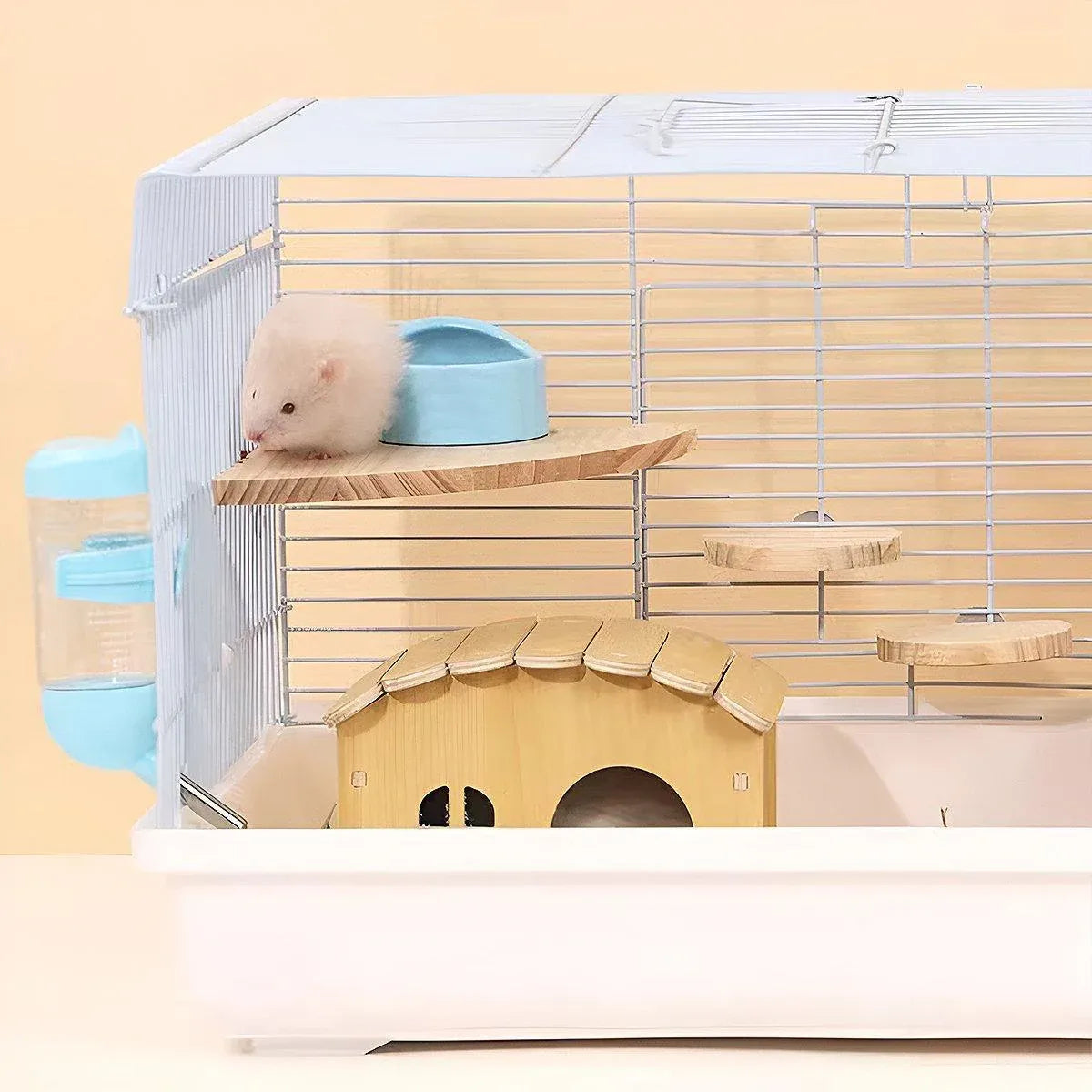 Hamster Parrot Play Stand Jump Platform Squirrel Cage Accessories Gear Pet Toy - A2109 (9.5*9.5*1.5cm)