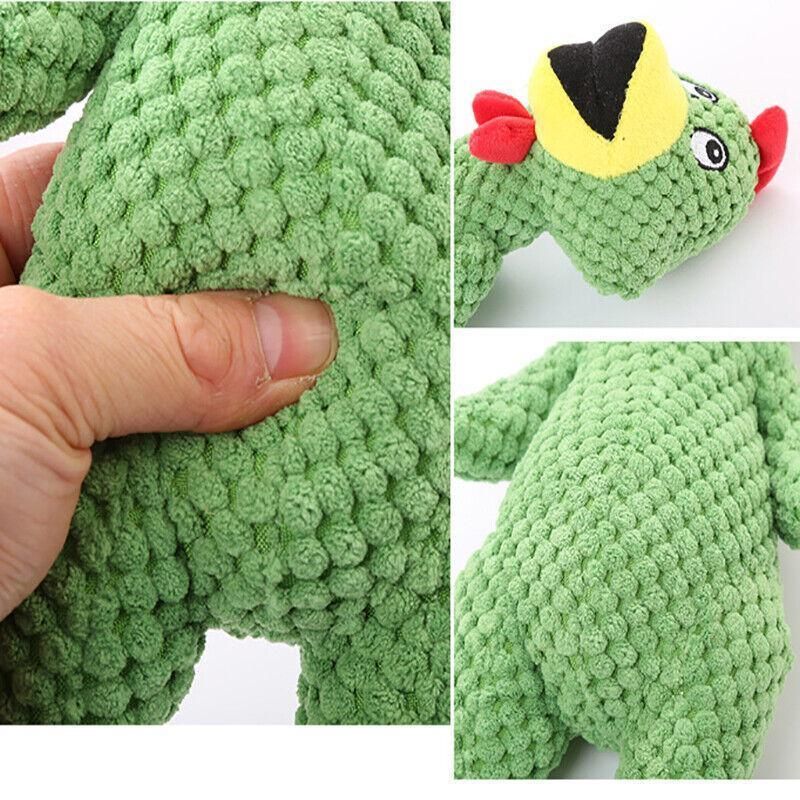 Squeaky Dog Toy Plush Chew Rope Pet Puppy Toys with Squeaker Crinkle for Teething - Grey Donkey
