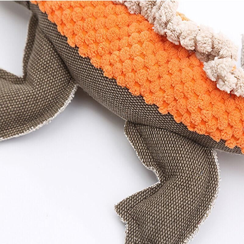 Squeaky Dog Toy Plush Chew Rope Pet Puppy Toys with Squeaker Crinkle for Teething - Grey Donkey