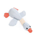 Squeaky Dog Toy Plush Chew Rope Pet Puppy Toys with Squeaker Crinkle for Teething - Light Blue Goose