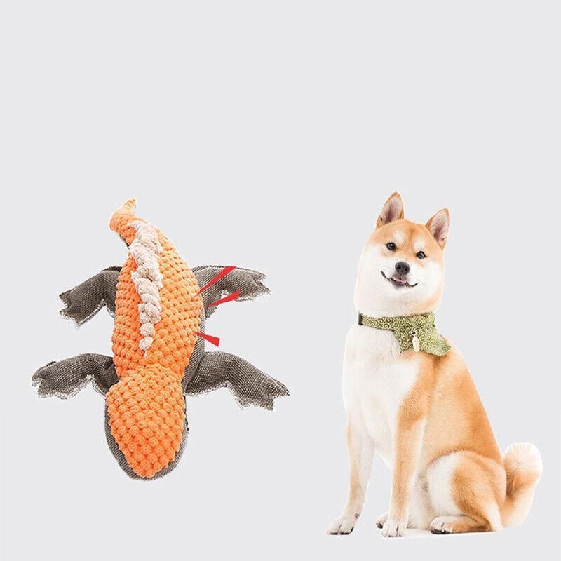Squeaky Dog Toy Plush Chew Rope Pet Puppy Toys with Squeaker Crinkle for Teething - Light Blue Goose