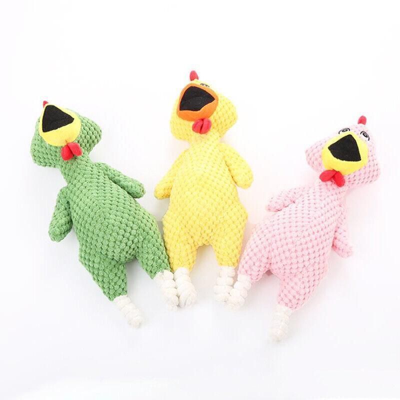 Squeaky Dog Toy Plush Chew Rope Pet Puppy Toys with Squeaker Crinkle for Teething - White Donkey