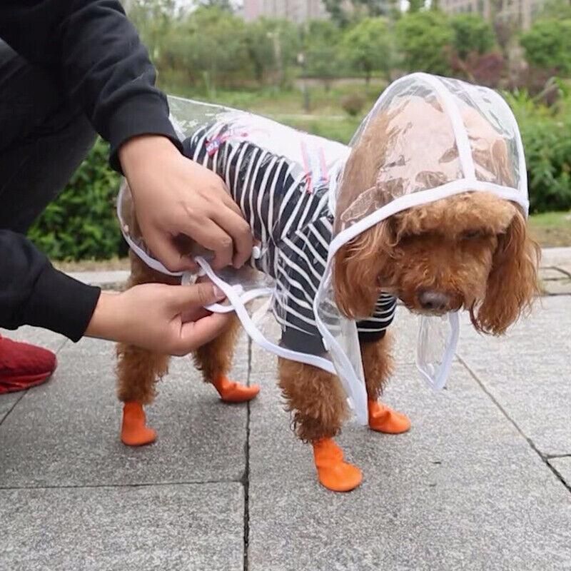 Puppy Waterproof Pet Dog Raincoat Jacket Clothes Vest Rain Coat Outdoor Hoodies White - M