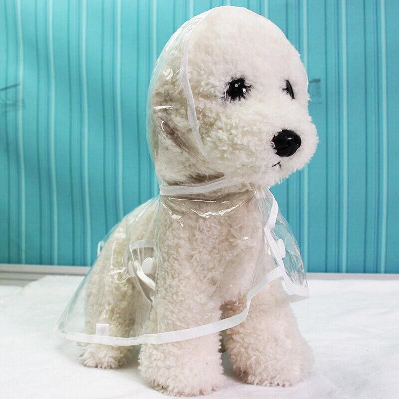 Puppy Waterproof Pet Dog Raincoat Jacket Clothes Vest Rain Coat Outdoor Hoodies White - S