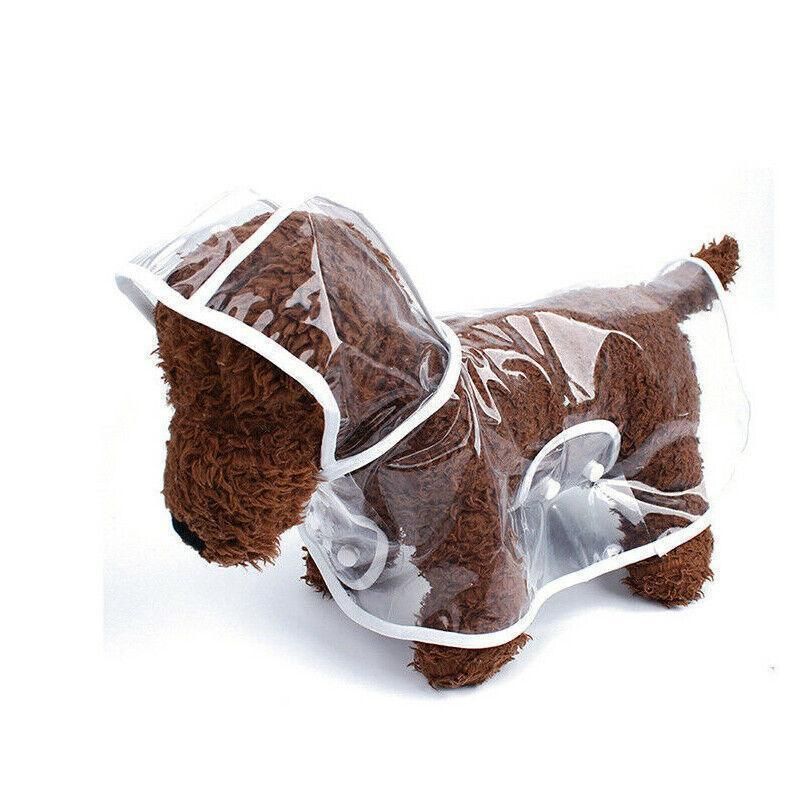 Puppy Waterproof Pet Dog Raincoat Jacket Clothes Vest Rain Coat Outdoor Hoodies White - S