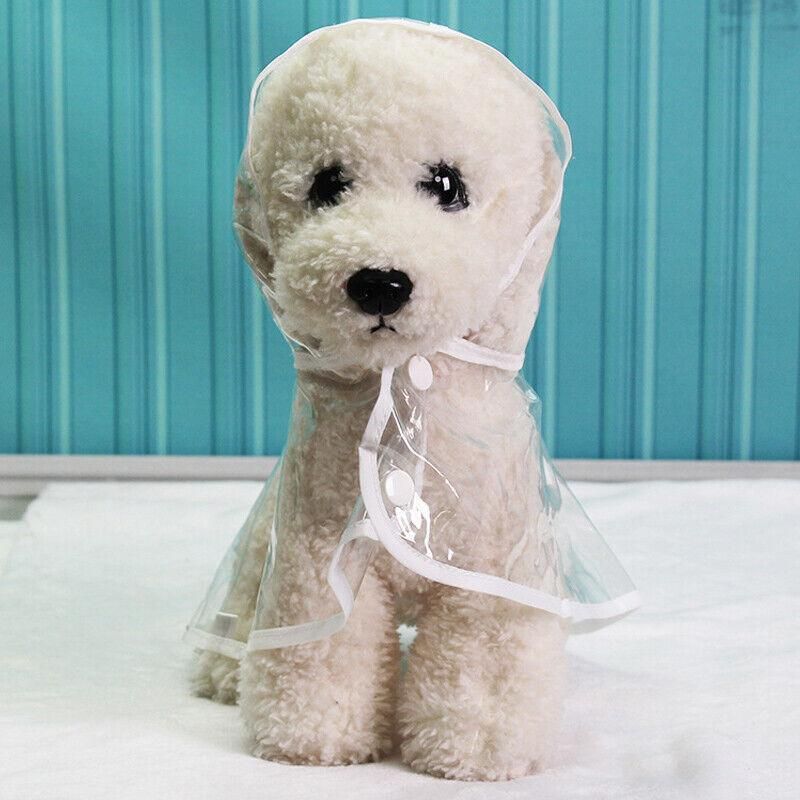Puppy Waterproof Pet Dog Raincoat Jacket Clothes Vest Rain Coat Outdoor Hoodies White - S