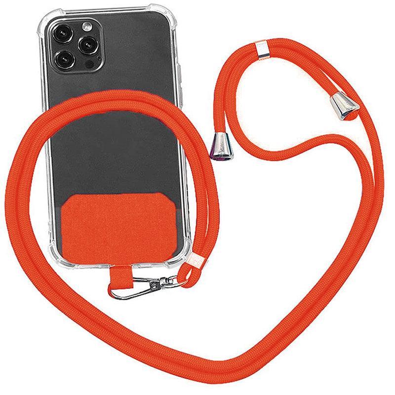 Adjustable Phone Lanyard with Patch for Most Cases Neck Strap Holder - Red