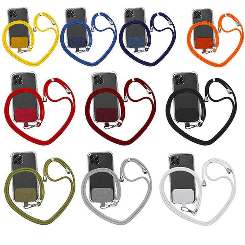 Adjustable Phone Lanyard with Patch for Most Cases Neck Strap Holder - Orange
