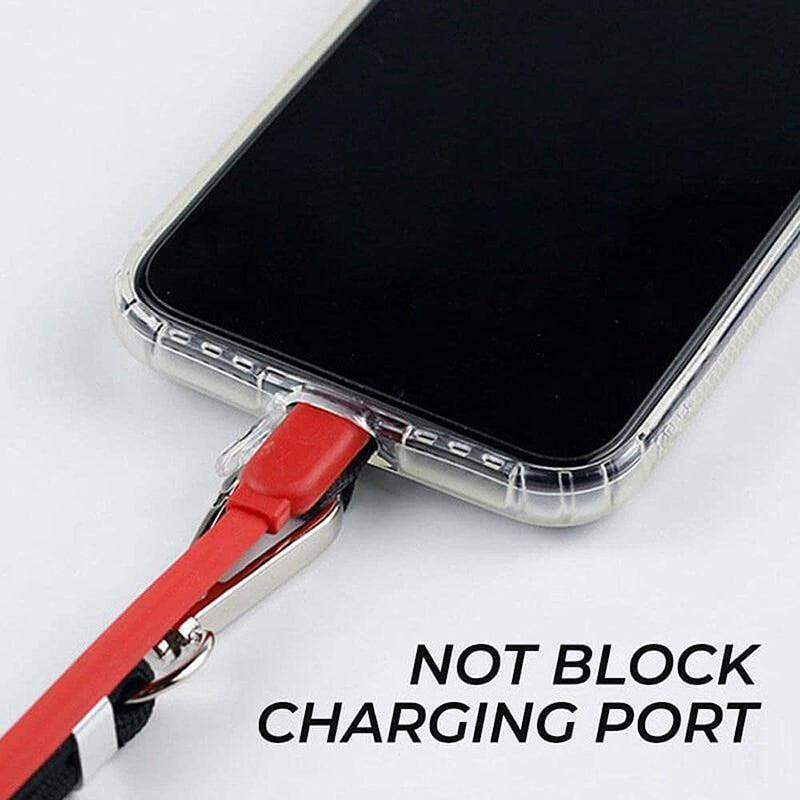 Adjustable Phone Lanyard with Patch for Most Cases Neck Strap Holder - Orange