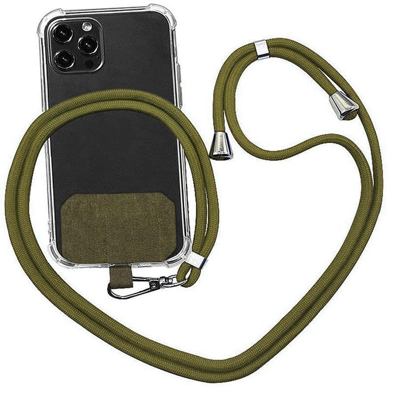 Adjustable Phone Lanyard with Patch for Most Cases Neck Strap Holder - Wine Red