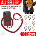 Adjustable Phone Lanyard with Patch for Most Cases Neck Strap Holder - White