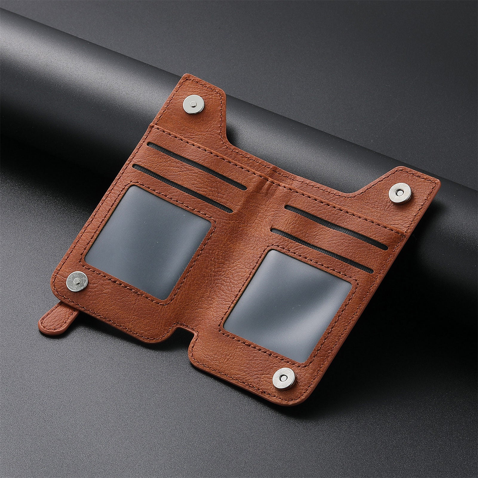 2 Pcs Blue Multifunction Stick-On Phone Wallet - PU Leather Card Holder with Zipper & Flip Cover
