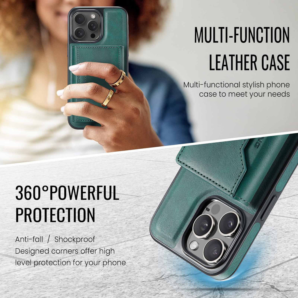 Purple Premium MagSafe Wallet Case for iPhone 16 Pro - Detachable PU Leather Magnetic Card Holder