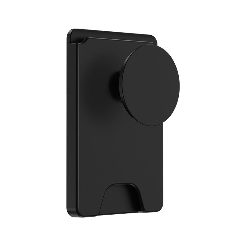 2-Pack 2-in-1 Black Magnetic Card Wallet Integrated Pop Airbag Stand(9.5x6x0.8 CM) - Including Magnetic Ring, for MagSafe Compatible iPhone 14/13/12 Series & Standard Phone Cases