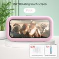 Waterproof Shower Phone Holder Wall Mount with Aromatherapy - 360° Rotating & Retractable Anti-Fog Case - Drill-Free Bathroom & Kitchen Mobile Stand - Pink