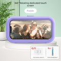 Waterproof Shower Phone Holder Wall Mount with Aromatherapy - 360° Rotating & Retractable Anti-Fog Case - Drill-Free Bathroom & Kitchen Mobile Stand - Purple