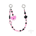 YKA-11 Trendy Double-Clasp Beaded Phone Wrist Strap - Colorful Acrylic & Metal Anti-Loss Lanyard with Spacer Gift