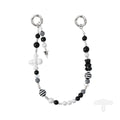 YKA-14 Trendy Double-Clasp Beaded Phone Wrist Strap - Colorful Acrylic & Metal Anti-Loss Lanyard with Spacer Gift