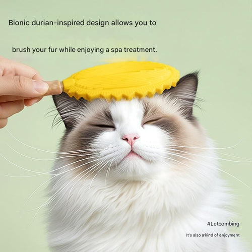 2-piece green Pet Durian Massage Grooming Brush - TPR Double-Sided Deshedding Comb for Cats Dogs - Gentle Pet SPA Grooming Tool