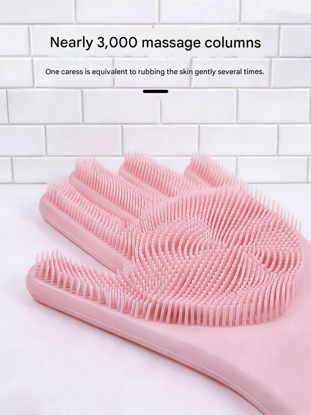 Grey Silicone Pet Bathing Gloves - Pink Double-Sided Design for Cats and Dogs - Gentle Massage, Easy Lather, Durable and Waterproof, Ideal for Pet Grooming and Home Use
