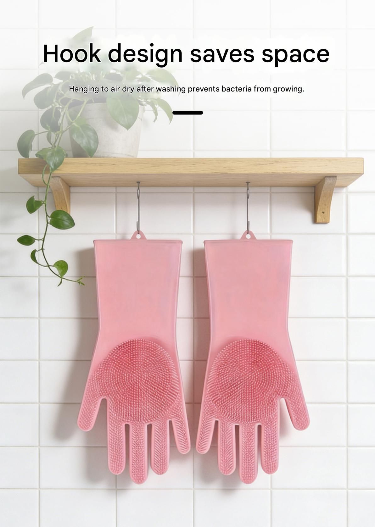 Purple Silicone Pet Bathing Gloves - Pink Double-Sided Design for Cats and Dogs - Gentle Massage, Easy Lather, Durable and Waterproof, Ideal for Pet Grooming and Home Use
