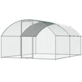 Large Metal Chicken Coop, 9.8x12.9x6.5 ft Walk in Chicken Run for Yard with Waterproof Cover, Doom Roof Hen House with Security Lock for Outdoor and Backyard, Farm, Duck Rabbit Cage Poultry Pen