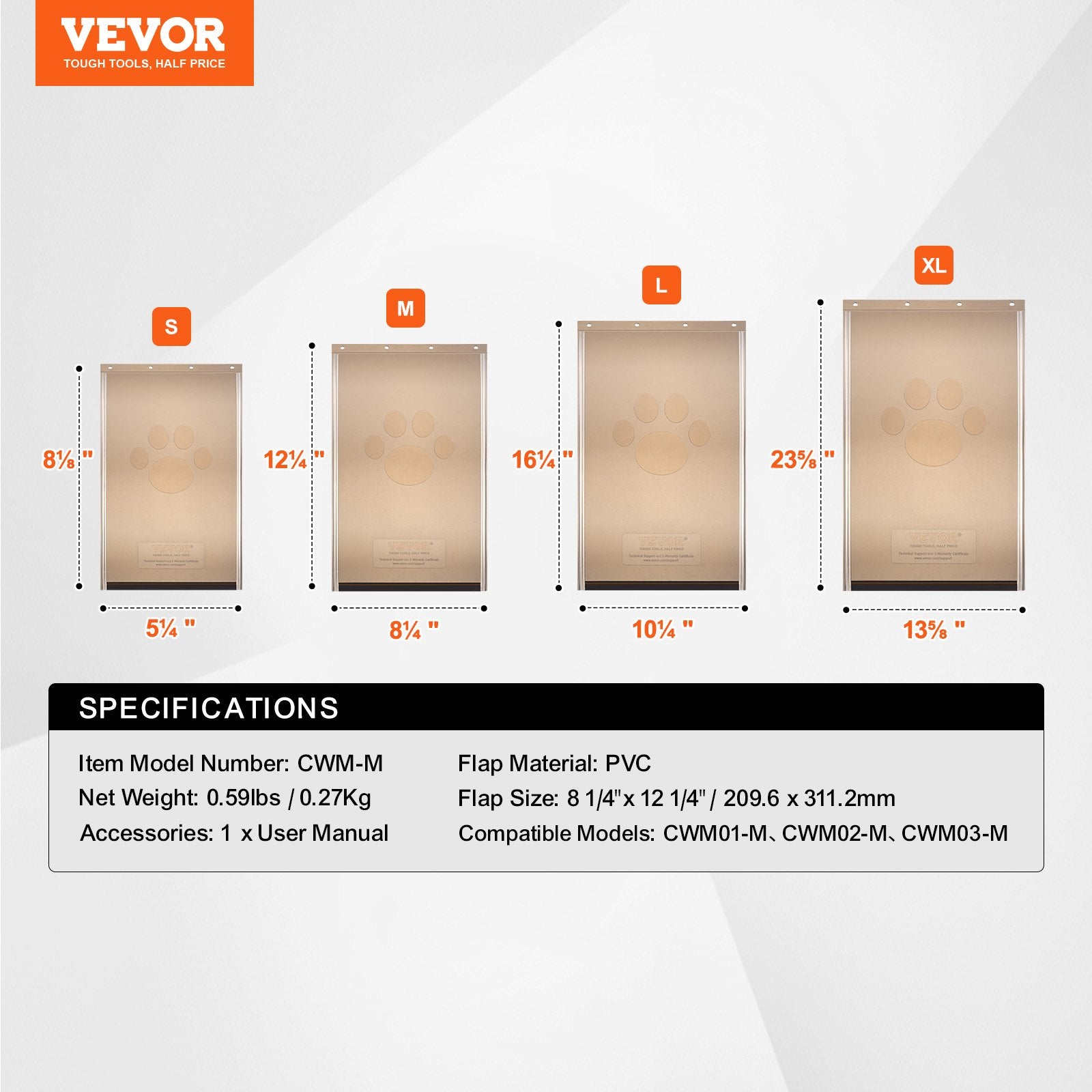 Pet Door Replacement Flap 20.96 x 31.12 cm Compatible with Pet Door