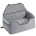 Dog Car Seat, Dog Booster Seat for Car with A Storage Pocket, Pet Car Seat with Clip-On Safety Leash, Sponge Filling, Dog Car Bed for Medium & Large Dog up to 24.9 kg, Gray