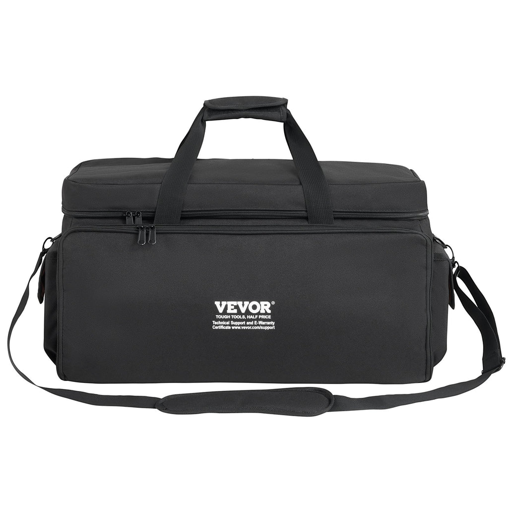 DJ Cable File Bag, 1200D Oxford Fabric, DJ Gig Bag with 9 Detachable Divider 4.92 ft Padded Shoulder Strap Plastic Bottom Pad, 600 x 300 x 325 mm DJ Wire Bag for DJ Gear Musical Accessories