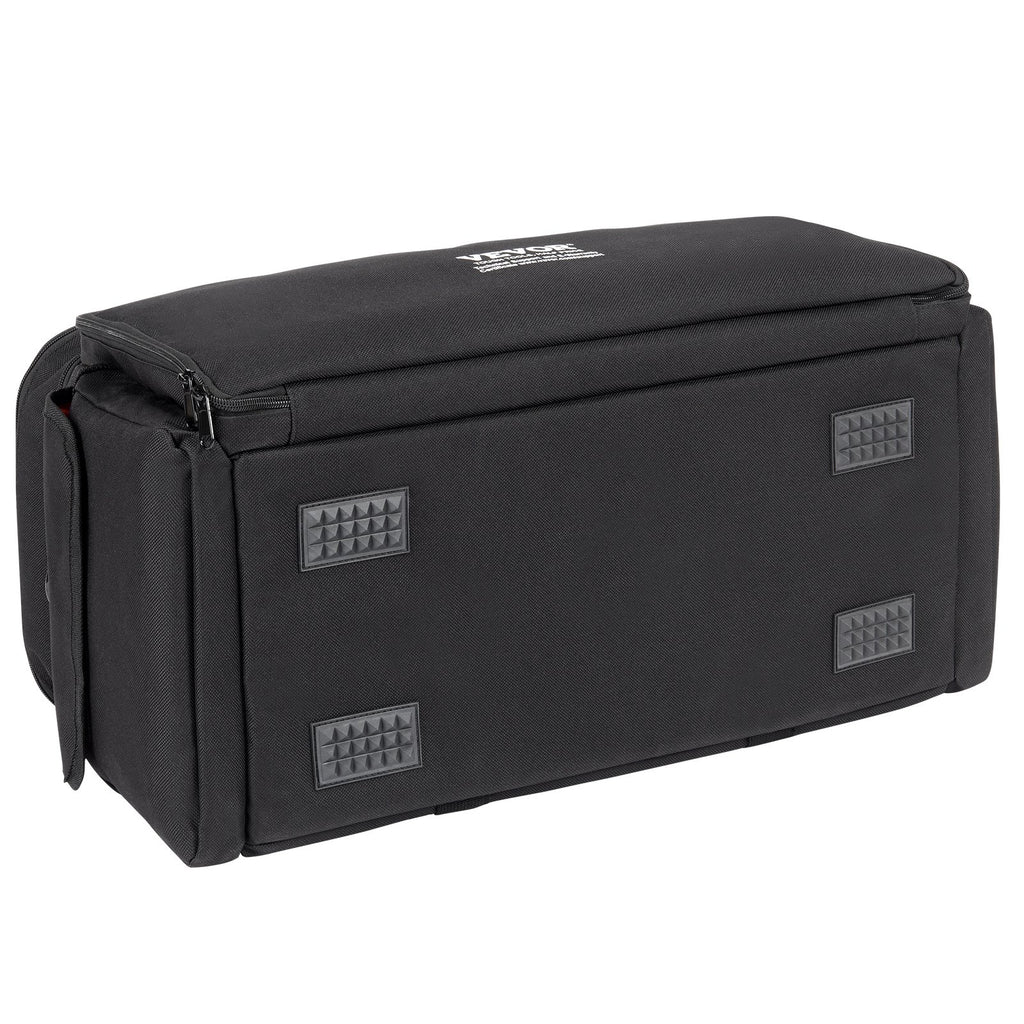 DJ Cable File Bag, 1200D Oxford Fabric, DJ Gig Bag with 9 Detachable Divider 4.92 ft Padded Shoulder Strap Plastic Bottom Pad, 600 x 300 x 325 mm DJ Wire Bag for DJ Gear Musical Accessories