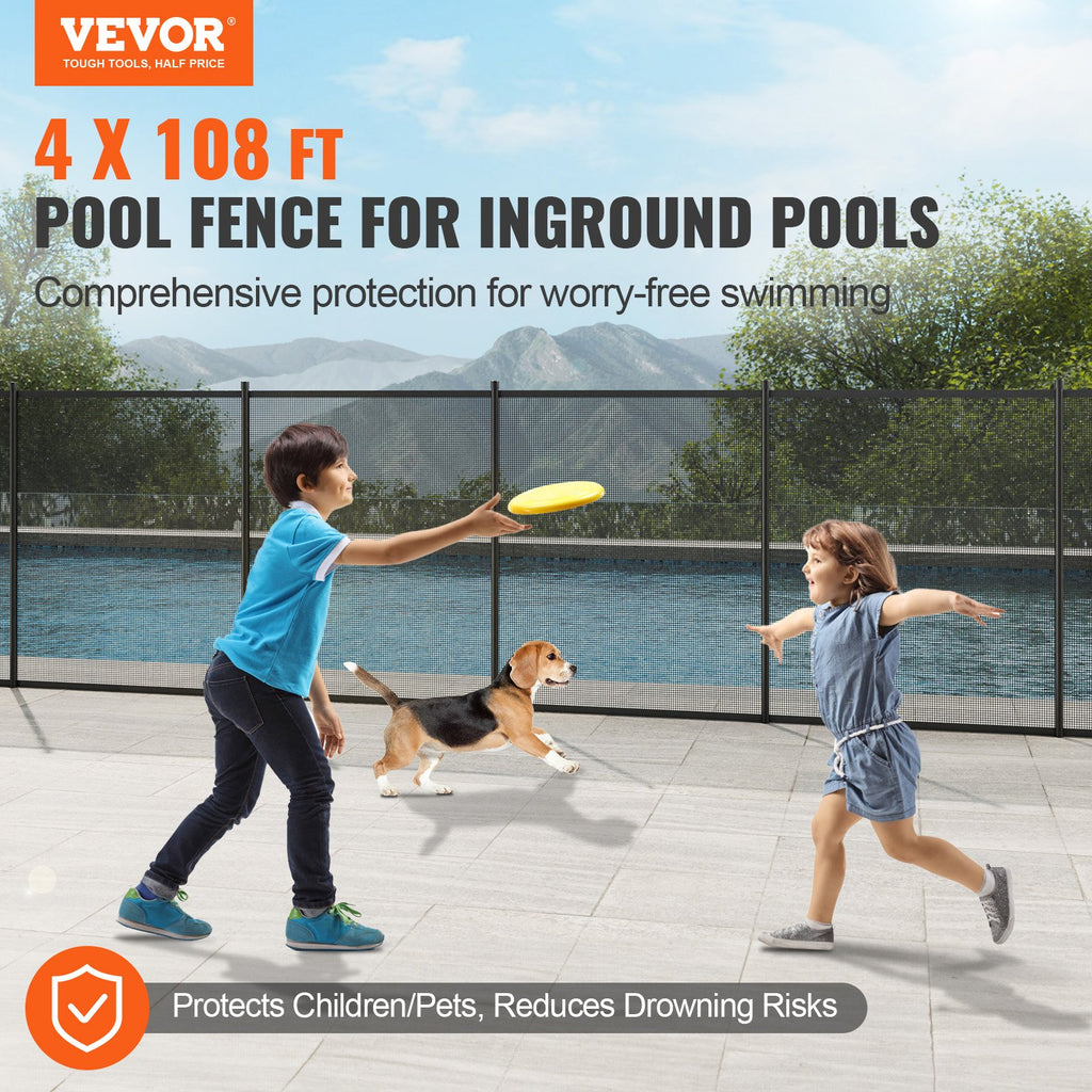Pool Fence 4 x 108 FT Removable Pool Fences for Inground Pools Outdoor