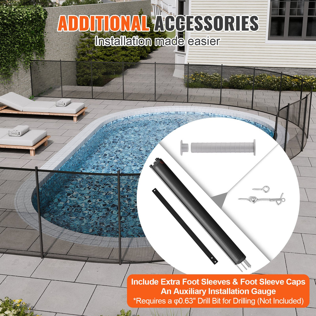 Pool Fence 4 x 108 FT Removable Pool Fences for Inground Pools Outdoor