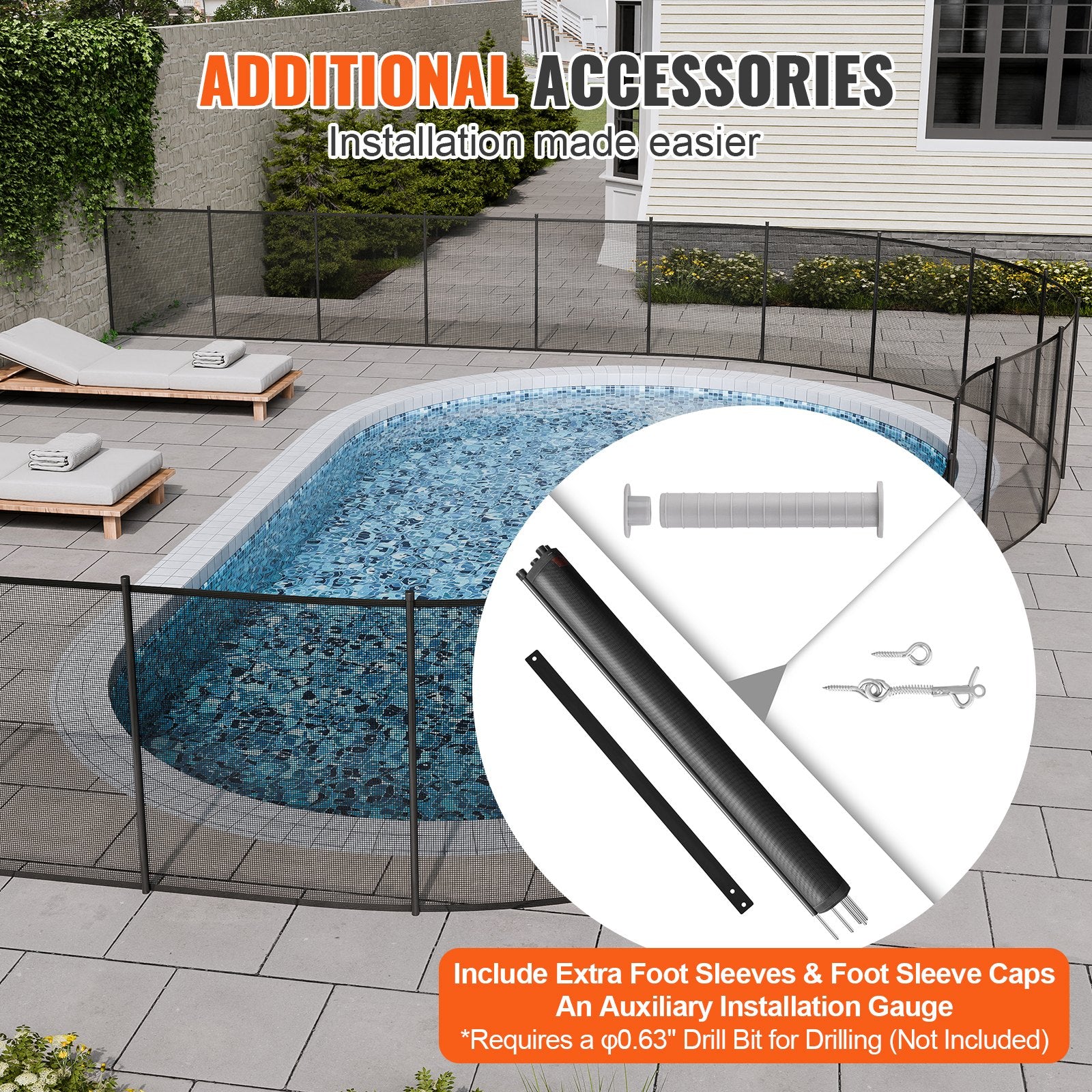 Pool Fence 4 x 108 FT Removable Pool Fences for Inground Pools Outdoor